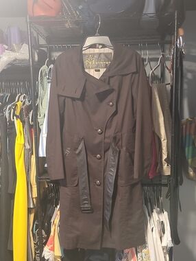 Mackage Brown Trench Coat with Leather Belt